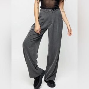 Disturbia Grey Herringbone Wide-Leg Pants Size 12
